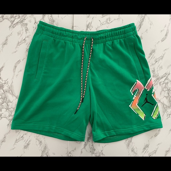 Air Jordan DNA Sport Fleece Shorts Green Black - Picture 3 of 10